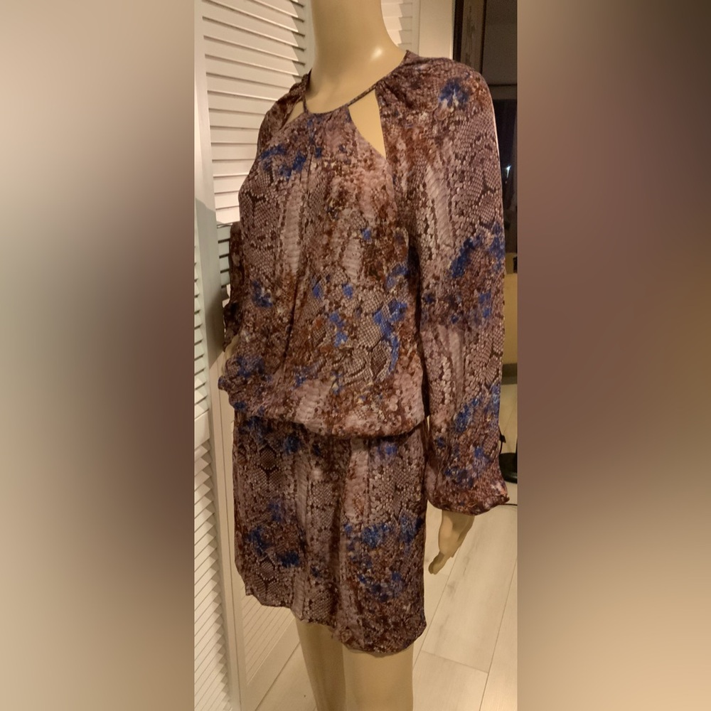 Ramy Brook 100% Silk Snake Print Blouson Dress – Size Small